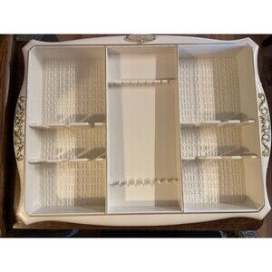 Oneida Community silverware tray holder caddy organizer cream gold flatware